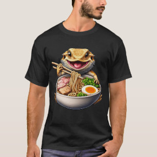 Bearded Dragon Eating Ramen Noodle Anime Kawaii T-Shirt