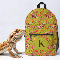 Bearded dragon floral green