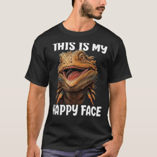 Bearded Dragon for Women Girls Kids Happy Face Re T-Shirt