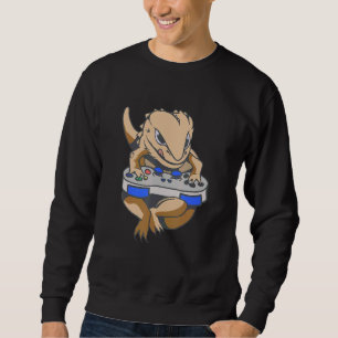Bearded Dragon Gamer Boys Kids Video Game Players  Sweatshirt
