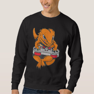 Bearded Dragon Gamer Boys Kids Video Game Players  Sweatshirt