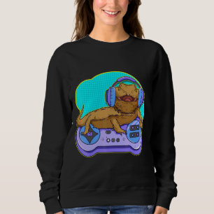 Bearded Dragon Gamer Computer Game Player Lizard Sweatshirt