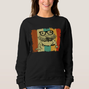 Bearded Dragon Glasses Nerd  Animal Optician Vinta Sweatshirt