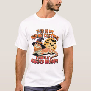 Bearded Dragon Halloween Witch Costume Art T-Shirt