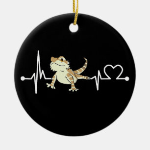 Bearded Dragon Heartbeat Funny Animal Ceramic Ornament