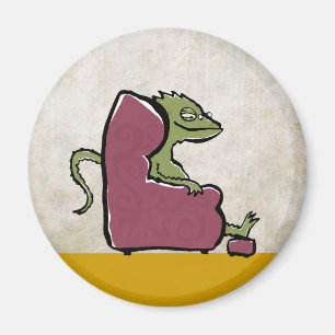 bearded dragon in an easy chair magnet
