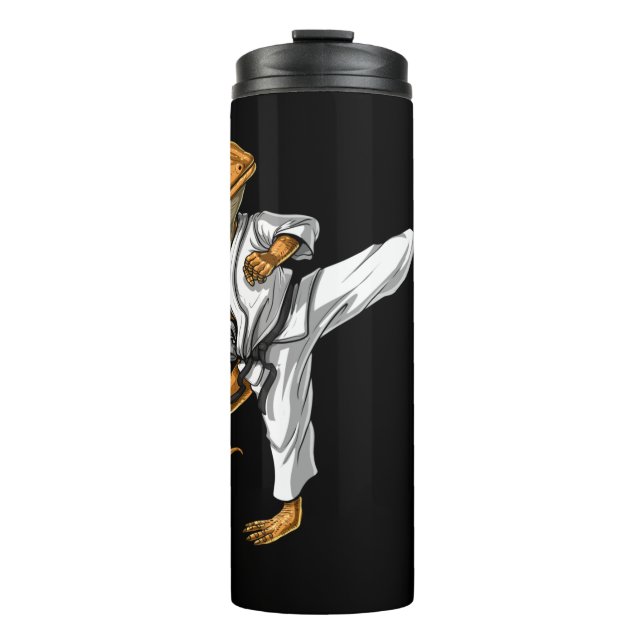 Bearded Dragon Karate Thermal Tumbler (Front)