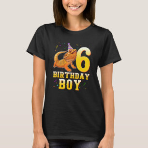 Bearded Dragon Lizard 6th Birthday 6 Year Old Boy T-Shirt