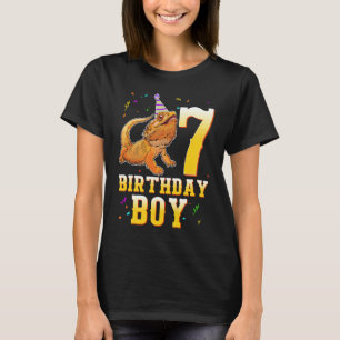 Bearded Dragon Lizard 7th Birthday 7 Year Old Boy T-Shirt