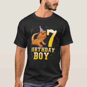 Bearded Dragon Lizard 7th Birthday 7 Year Old Boy T-Shirt