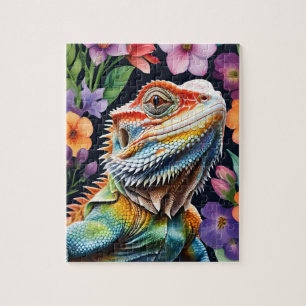 Bearded Dragon Lizard Family Pet Portrait Jigsaw Puzzle