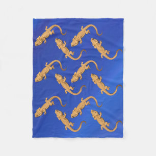 Bearded Dragon Lizard Fleece Blanket Throw