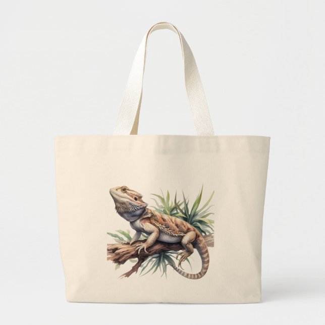 Bearded Dragon Lizard Jumbo Tote (Front)