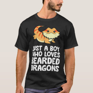 Bearded Dragon Lizard Just a Boy Who Loves Bearded T-Shirt