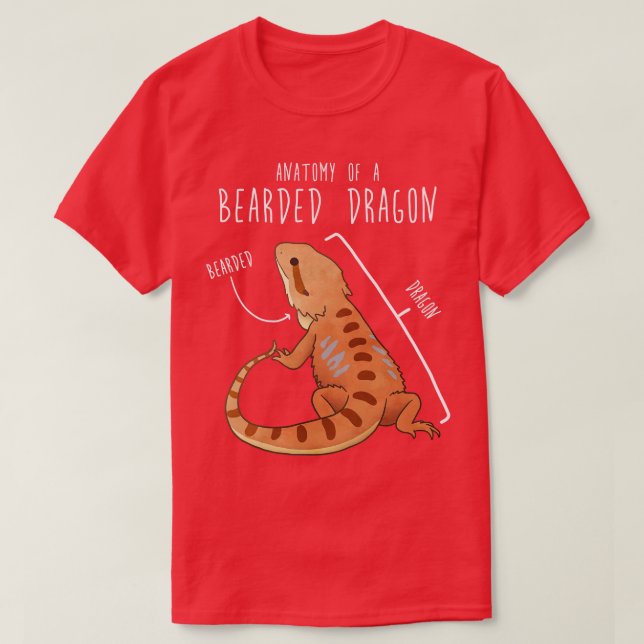 Bearded Dragon Lizard Reptile Anatomy 1 T-Shirt (Design Front)