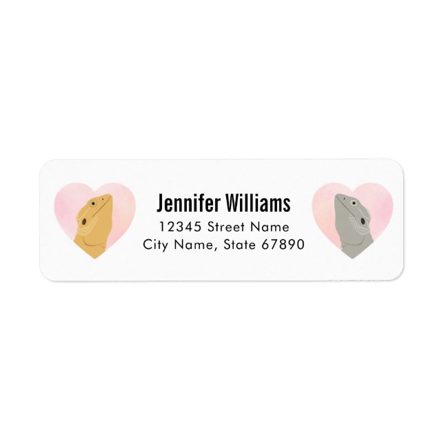 Bearded Dragon Lizard Return Address Labels (Front)
