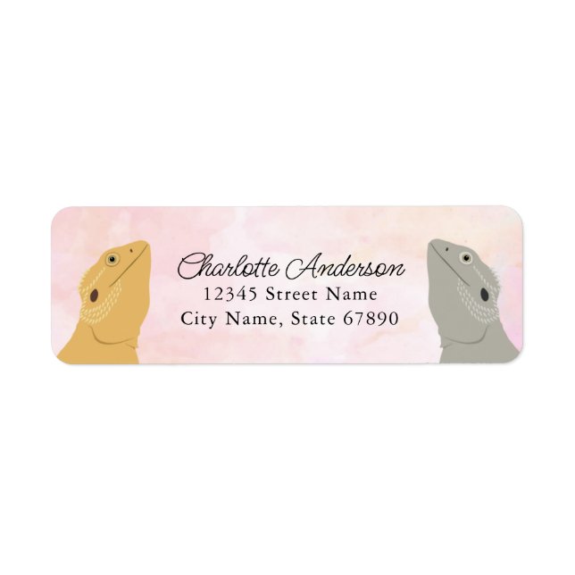 Bearded Dragon Lizard Return Address Labels (Front)