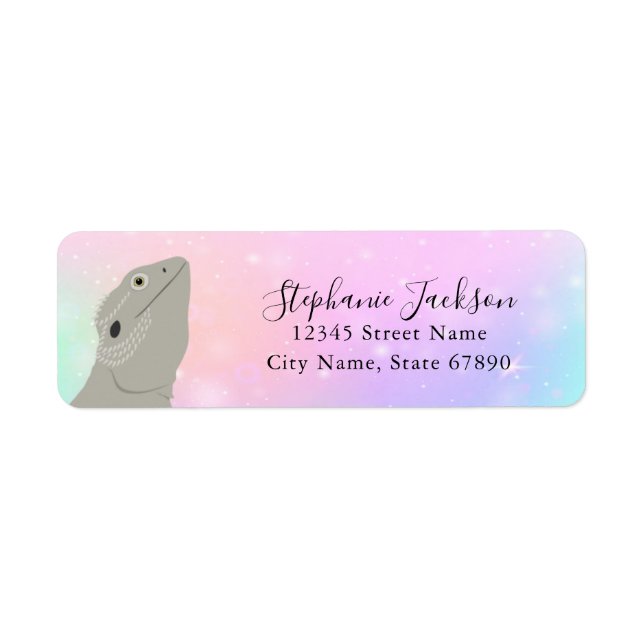 Bearded Dragon Lizard Return Address Labels (Front)