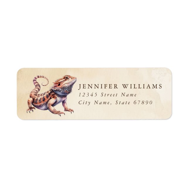 Bearded Dragon Lizard Return Address Labels (Front)