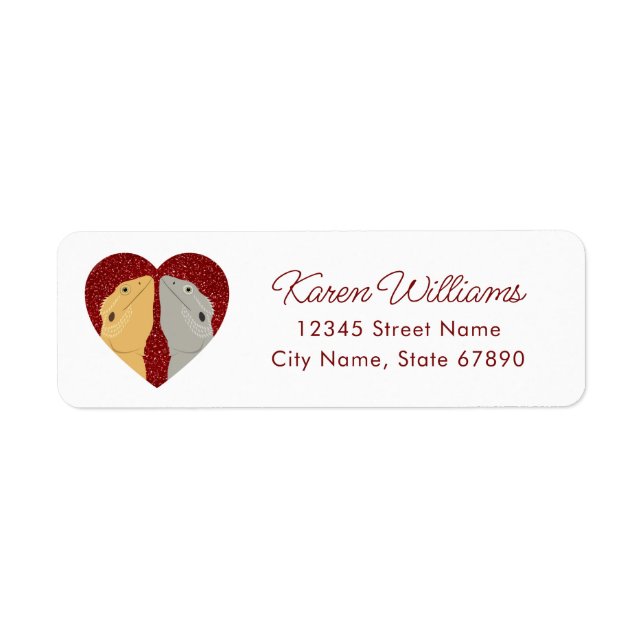Bearded Dragon Lizard Return Address Labels (Front)