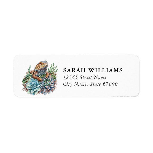 Bearded Dragon Lizard Return Address Labels (Front)