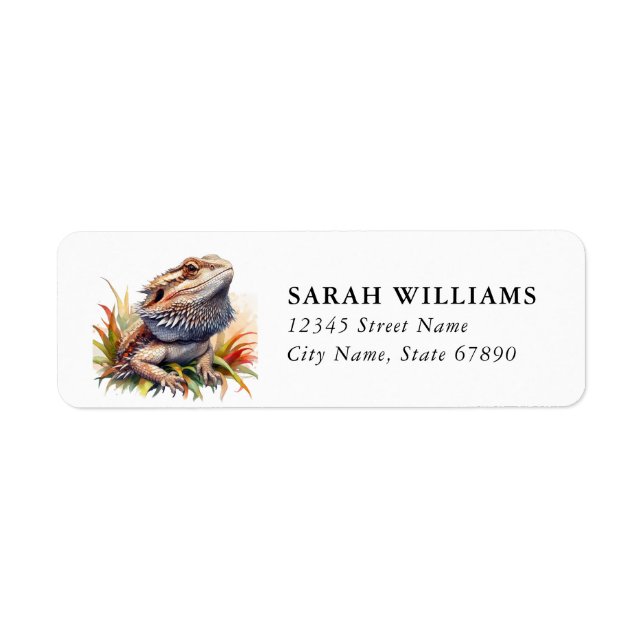 Bearded Dragon Lizard Return Address Labels (Front)