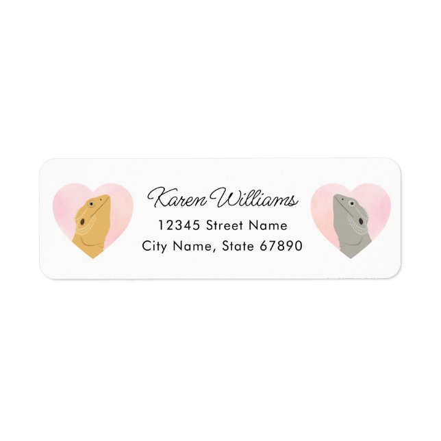 Bearded Dragon Lizard Return Address Labels (Front)