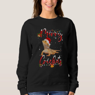 Bearded Dragon Merry Christmas Merry Crickets Sant Sweatshirt