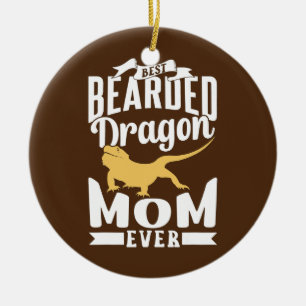 Bearded Dragon Mom Beard Lizard  Ceramic Ornament