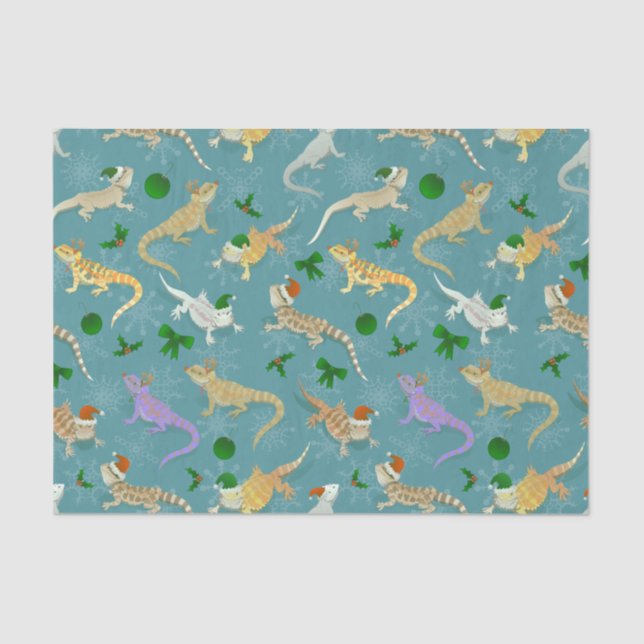 Bearded Dragon Morph Holiday Ice Tissue Paper (Front)