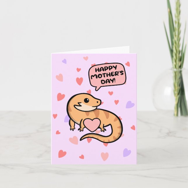 Bearded Dragon Mother's Day Card (Front)