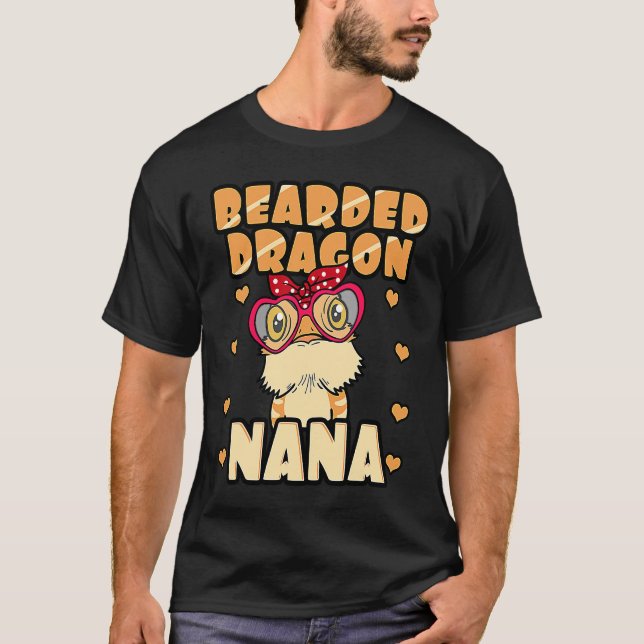 Bearded Dragon Nana Pogona Reptile Nana Mother's D T-Shirt (Front)
