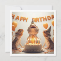 Bearded dragon party animals, chameleon birthday