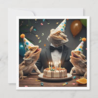 Bearded dragon party animals, lizard birthday