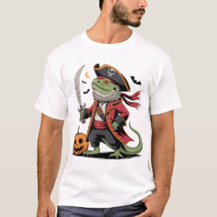 Bearded Dragon Pirate Halloween Art T-Shirt