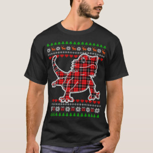 Bearded Dragon Plaid Ugly Christmas Pajama Cute X- T-Shirt