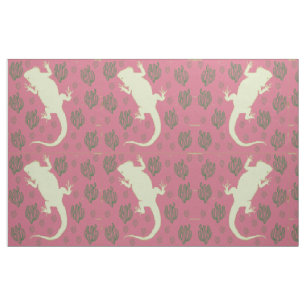 Bearded Dragon playing in Cactus Fabric