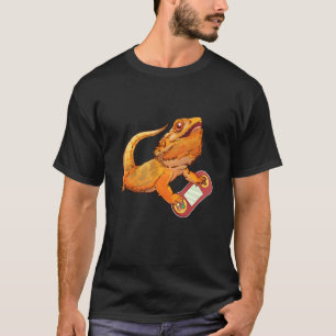 Bearded Dragon Playing Video Game Reptiles Pagona  T-Shirt