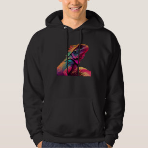 Bearded Dragon Pogona Lizard Vaporwave Hoodie