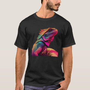 Bearded Dragon Pogona Lizard Vaporwave T-Shirt