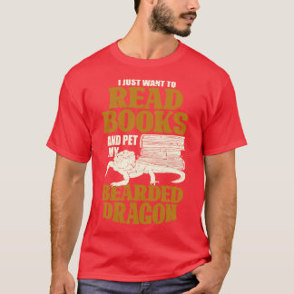 Bearded Dragon Reading Lover Gift T-Shirt