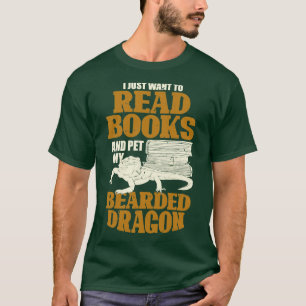 Bearded Dragon Reading Lover Gift T-Shirt