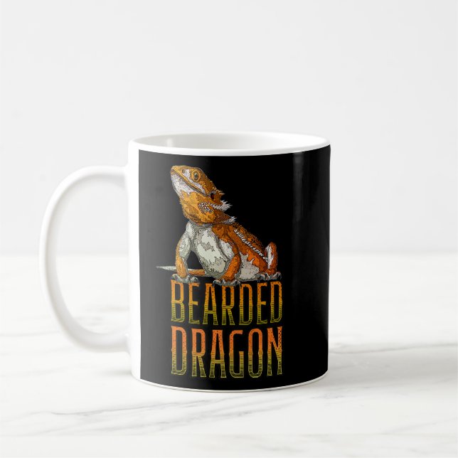 Bearded Dragon Reptile Keeper Beardie Retro    Coffee Mug (Left)