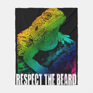 Bearded Dragon Respect The Beard Fleece Blanket