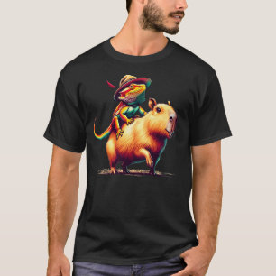 Bearded Dragon Riding Capybara Funny Animal Lover T-Shirt