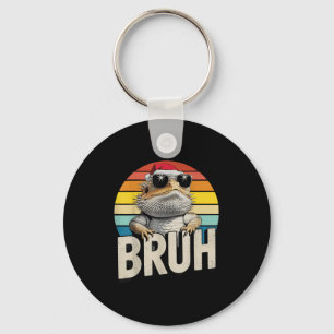 Bearded Dragon Santa Christmas Bruh Retro Lizard B Key Ring