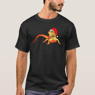 Bearded Dragon Santa Hat Christmas Pagona Lizard R T-Shirt