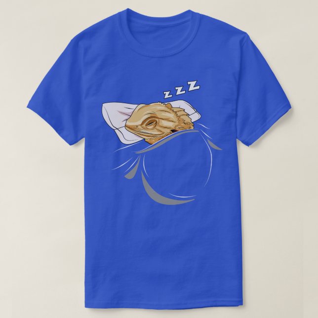 Bearded Dragon Sleeping Animal Nap Napping Slumber T-Shirt (Design Front)