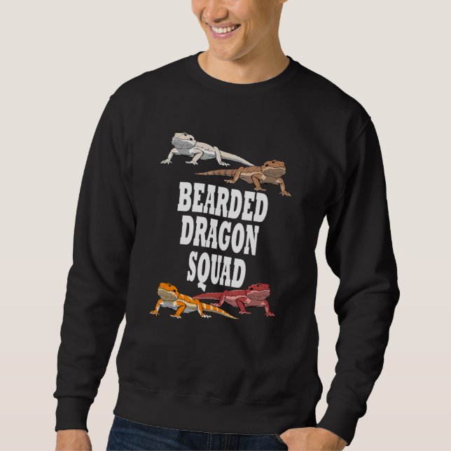Bearded Dragon Squad Ironic Team Lizard Sweatshirt (Front)