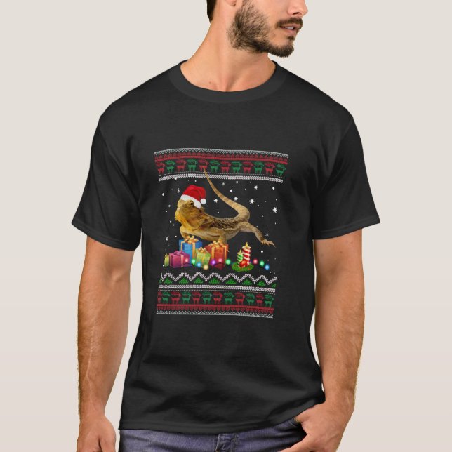 Bearded Dragon Ugly Christmas Sweater Long Sleeve (Front)